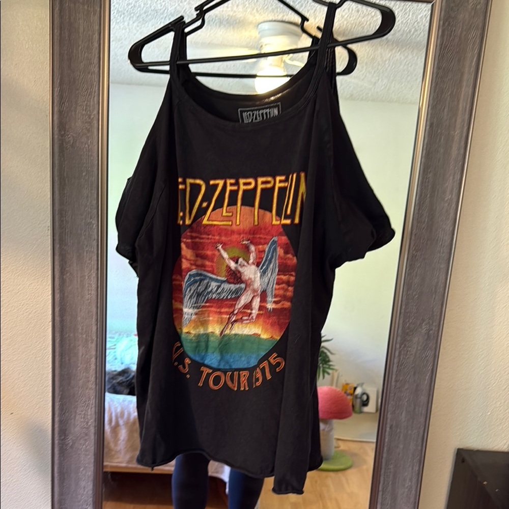 Torrid Black and Red Graphic Cut Out Oversized Tee